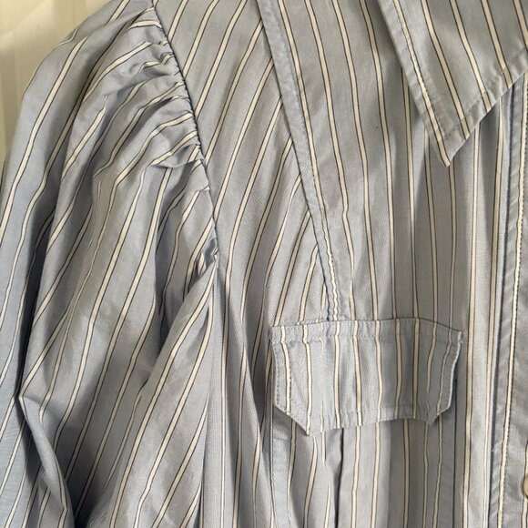 Sz 38 Ganni Blue Stripe Cotton Mini Dress - Picture 5 of 7